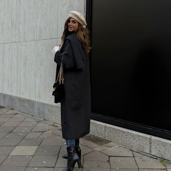 Mango Wool Blend Coat With Scarf New - Picture 16 of 16